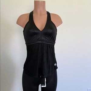 Elegant Black Mesh Sports Bra